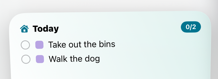 Today's Chores widget